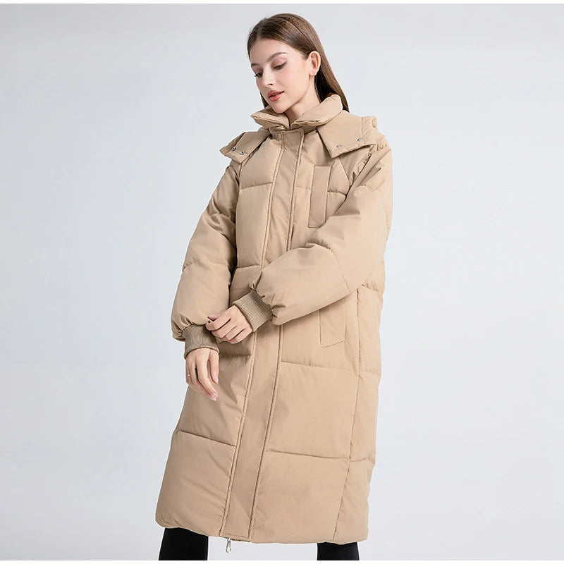 2024 New Zipper Thicken Snow Parkas Women Warm Thickened Long Sleeved Coats With Hood For Woman Winter Waterproof Outwear Tops ﻿