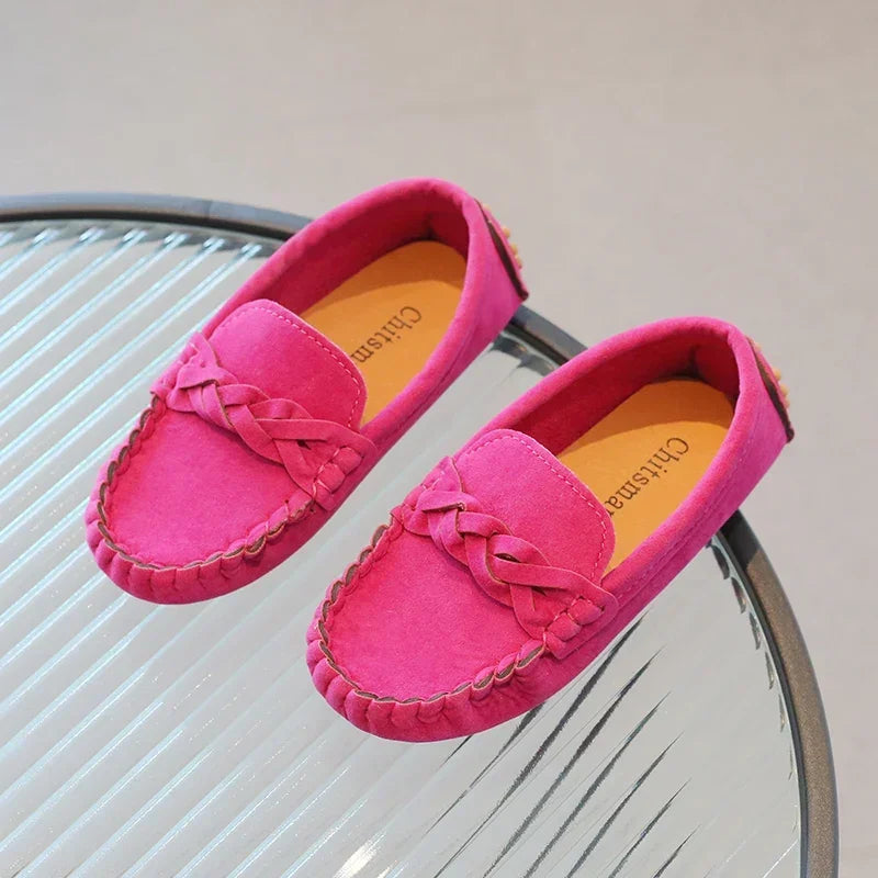 Boys Leather Shoes Fashion Kids Flats Loafers Slip-on Moccasins Classic Children Party Shoes 2024 Spring Autumn Soft Breathable
