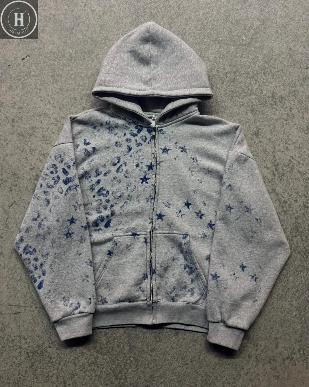 Trendy gradient tie-dye sweatshirt, personalized text print, high street style hooded cardigan, same style for men and women HALALZEN