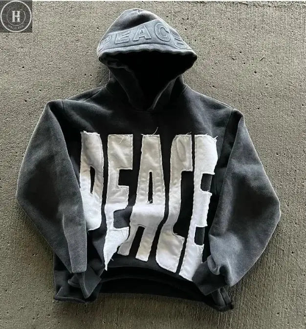 Y2k New Tops Harajuku Geometric Embroidery Splicing Gothic Youth Simple Daily Hoodies Women Sweatshirt Loose Pattern Casual Men HALALZEN