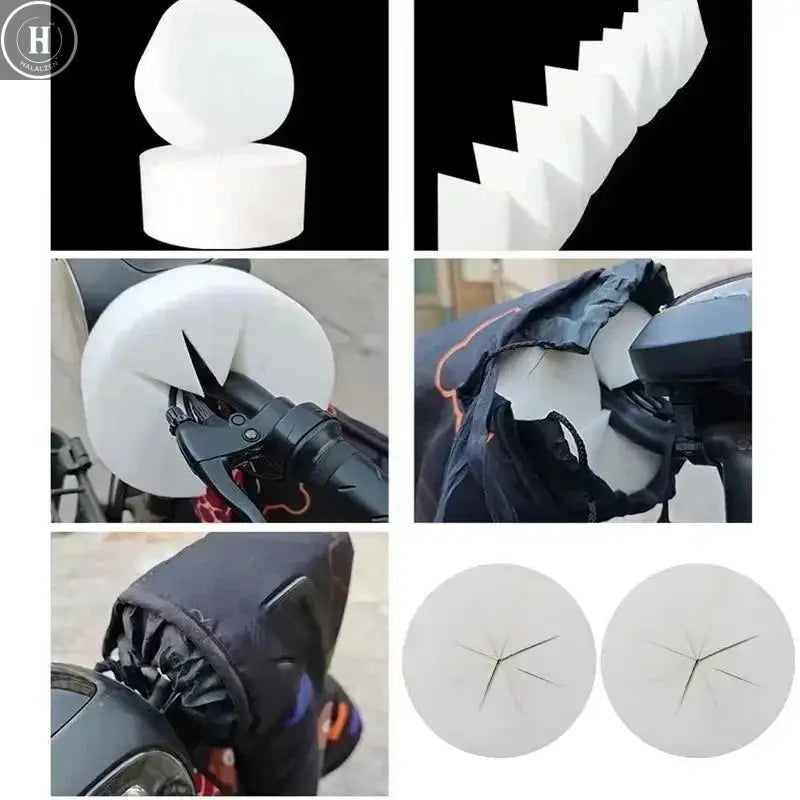 360° Cycle Motorcycle Handlebar Windproof Cotton Wavy Bike Hand Handlebar Cover Wind Block Spong Protector Winter Outdoor Riding HALALZEN