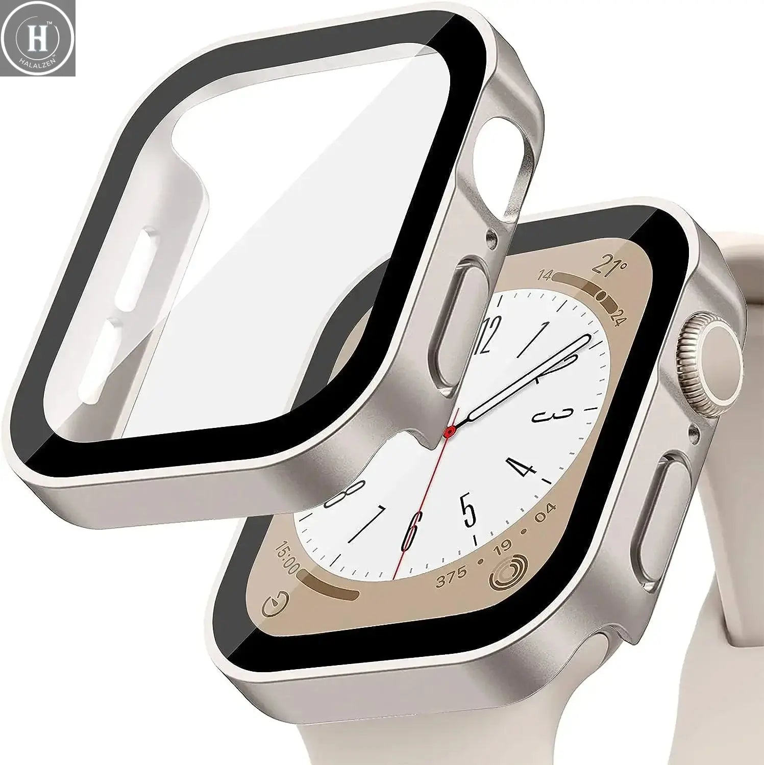 Tempered Glass+Cover For Apple Watch 11 10 9 8 7 46mm 42mm PC Bumper Screen Protector Case iWatch Series 7 6 5 4 SE3 44 40 45mm HALALZEN