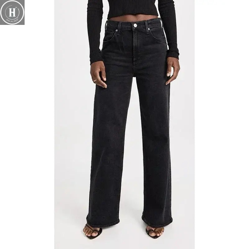 2025 Women Pink Beige Straight Leg Jeans Female Retro Solid High Waisted Denim Pants Girls Trendy Fashion Daily Cheap Trousers Halalzen UK