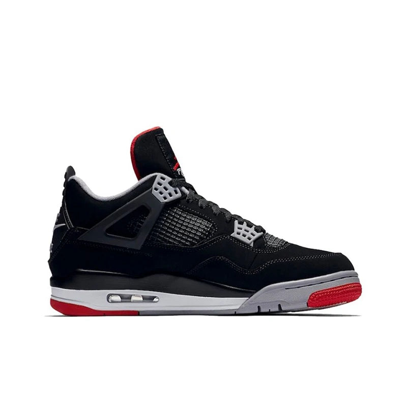 Original Air Jordan 4 Retro Bred Bull Anti-Slip Wear-resistant Retro Basketball Shoes