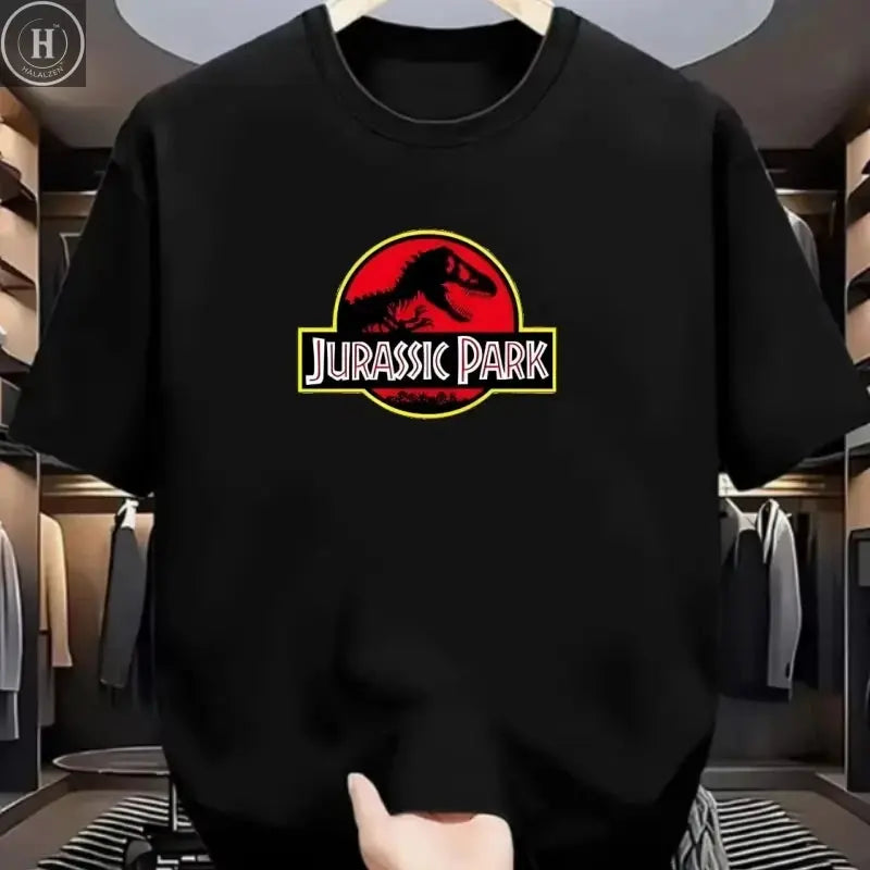2025 Jurassic Park T-shirt Women 100% Cotton Printed T-shirt Casual Funny Shirt "Jurassic World" Short-sleeved Cool T-shirt Tops HALALZEN