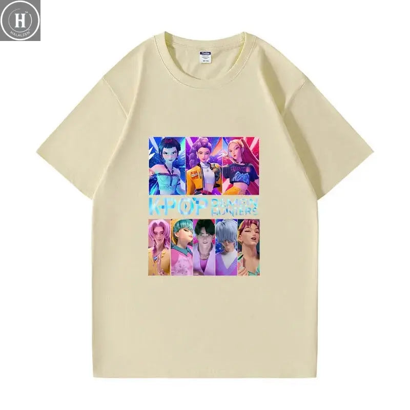 Kpop Demon Hunters HUNTRIX Saja Boys T Shirts Girls O-Neck Casual Women Summer Shirts Cotton T-shirt High Quality Clothing Tops HALALZEN