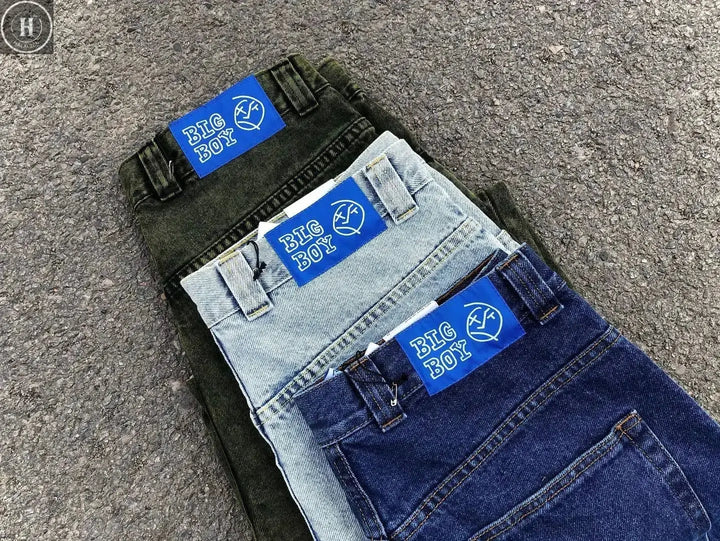 Streetwear Polar Big Boy orts Y2K Hip Hop Cartoon Print Five-Quarter Length Men's Jeans Pants for Autumn Season HALALZEN