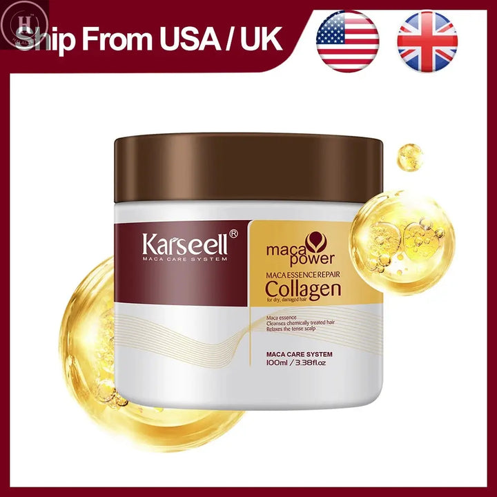 Karseell 100ML Collagen Hair Mask Deep Repair Damage Argan Oil Collagen Hair Treatment  Prevent Hair Breakage for All Hair Types HALALZEN