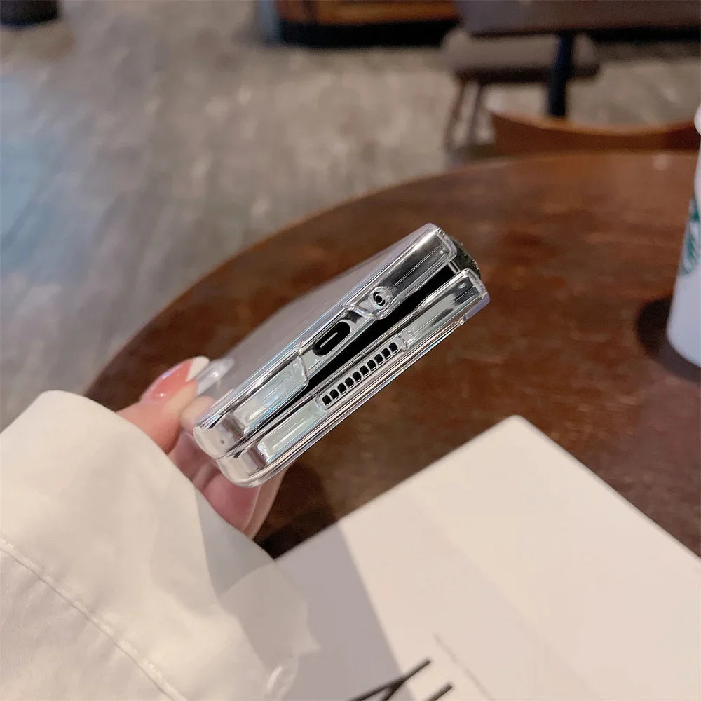 Acrylic Transparent Phone Case For Samsung Galaxy Z Fold 6 5 4 3 Fold5 ZFold5 Fold6 Fold3 Shockproof Protective Hard Back Cover