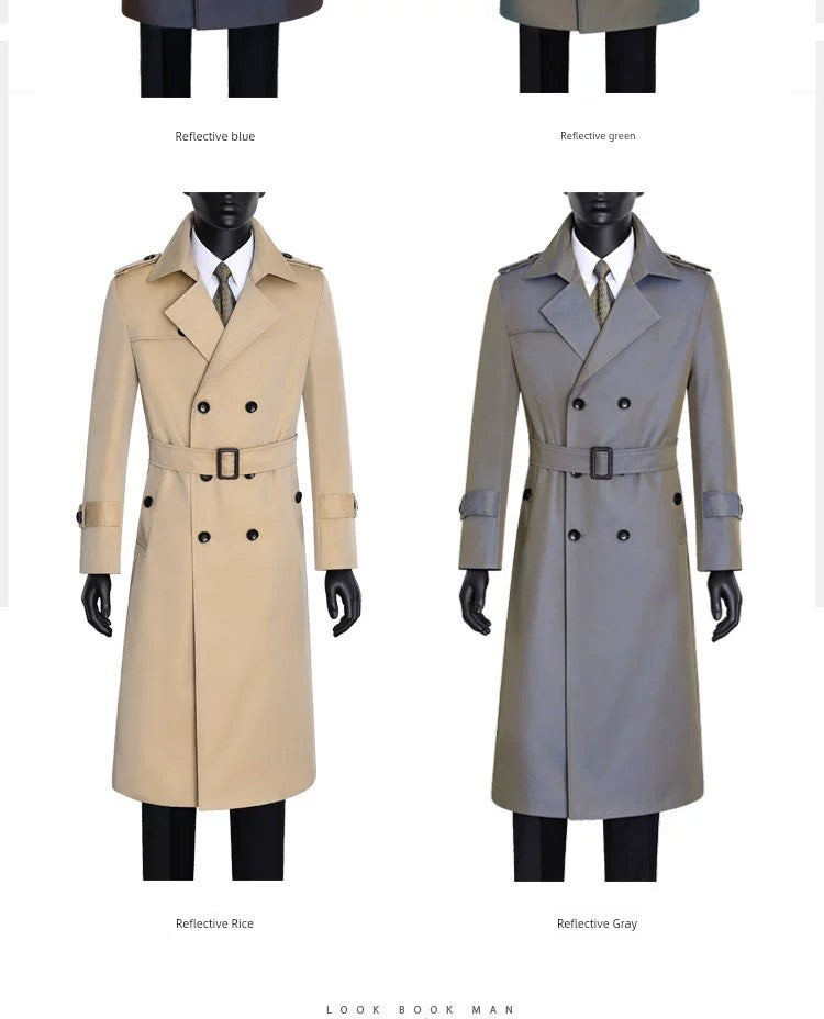 Men's Long Type Trench Coat over the Knee Autumn and Winter New Arrival K-style Men Outwear Fashion Trendy Trench Long Coat Overcoat