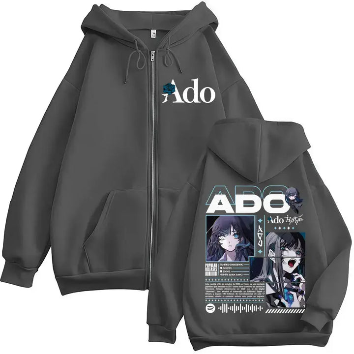 Ado World Tour 2025 Hibana Zipper Hoodies Men Women Clothing Fashion Harajuku Zip Up Sweatshirts Pullover Jacket Coat Streetwear Halalzen UK