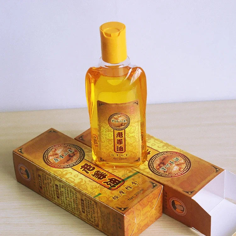 Old Ginger Oil 230ML  Ginger Body Massage Essential Oil Scraping Open Back Pass Meridian Fever Beauty Salon SPA HALALZEN