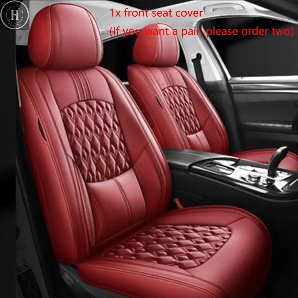 SOGLOTY Four Season Car Seat Cover PU Leather Seat Cushion Universal Breathable Seats Cover Protector Pad Interior Accessories HALALZEN