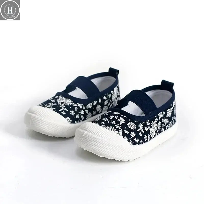 2025 New Spring Autumn Baby Girl Shoes Kids Canvas Shoes Children Casual Sneakers Candy Color Flowers For Girls Floral Prints Halalzen UK