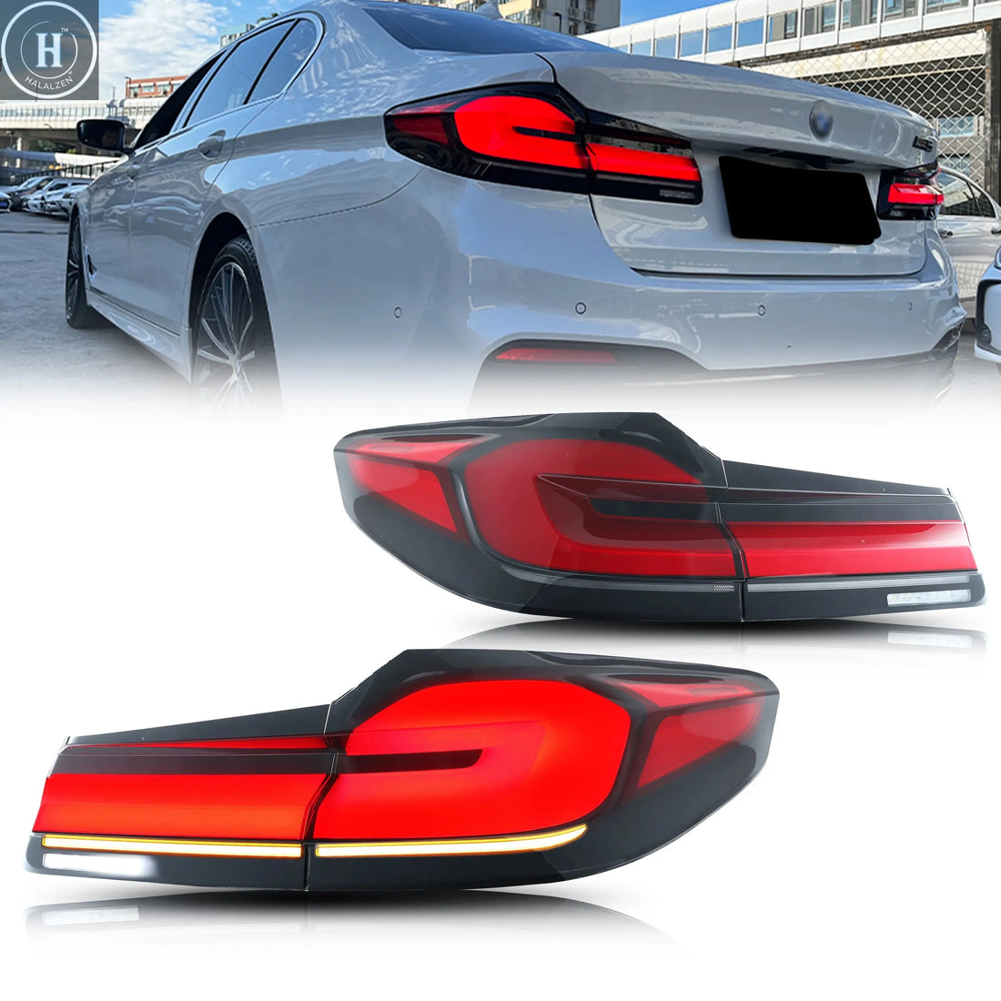 LED Facelift Tail Lights for BMW G30 F90 M5 5-Series 2017-2020 Sequential Turn Signal Rear Lamps Assembly HALALZEN