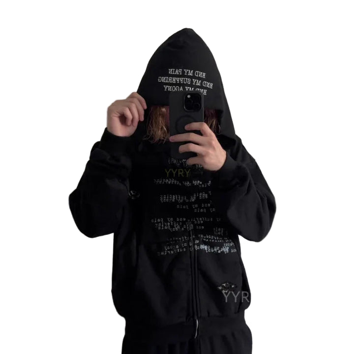 European and American y2k printed letter pullover sweatshirt long sleeved pullover hoodie