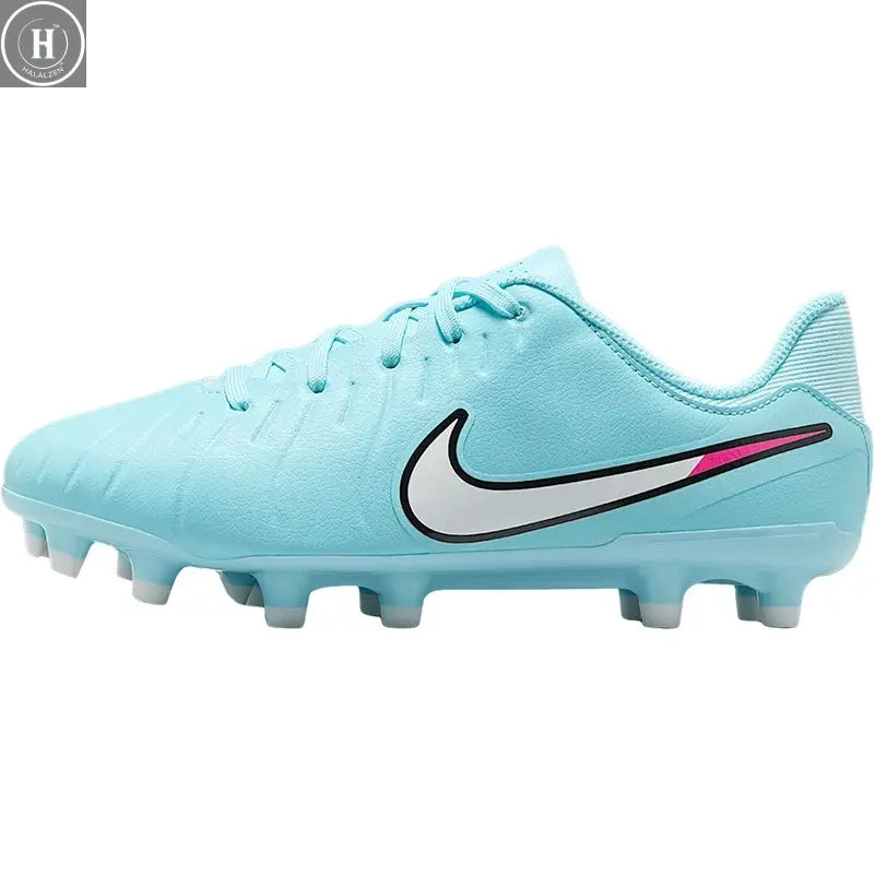 Nike genuine 2025 children's low cut lightweight, anti slip and wear-resistant football shoes DV4348-401 HALALZEN