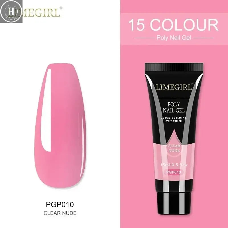 15ml Poly Extension Nail Gel For Nail Art Manicure Design 24Colors UV Varnishes Semi Permanent Builder Nail Gel Polish HALALZEN
