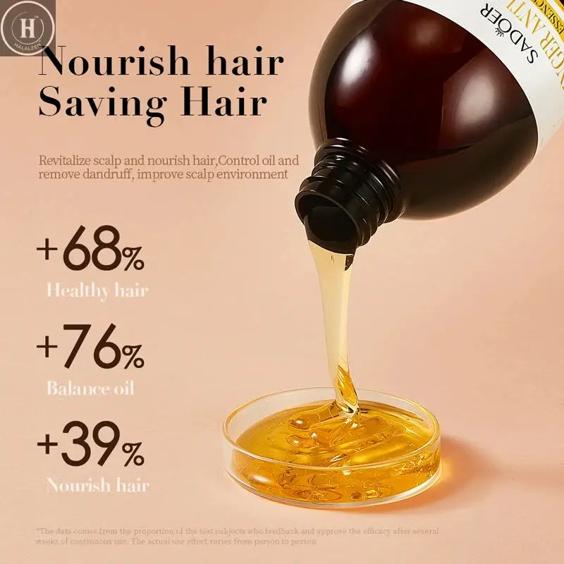 500ml Ginger Anti-Hair Loss Shampoo Long-lasting Fragrances Shampoo Deeply Moisturizing Smooth Set With Comb Gift HALALZEN