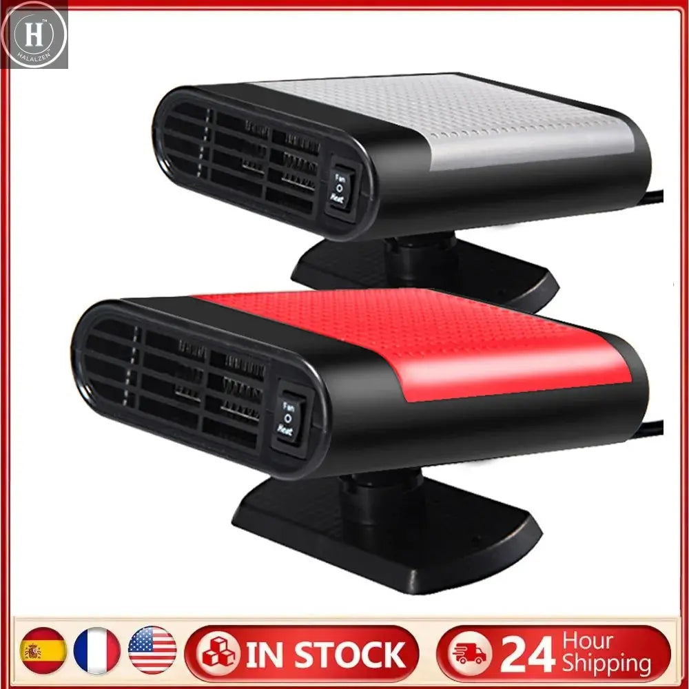 12/24V Portable Car Heater 360 Rotating Car Electric Heater Fan 1200W Windscreen Defroster Demister Auto Windshield Defroster HALALZEN