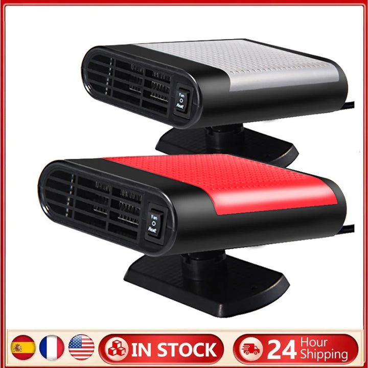 12/24V Portable Car Heater 360 Rotating Car Electric Heater Fan 1200W Windscreen Defroster Demister Auto Windshield Defroster