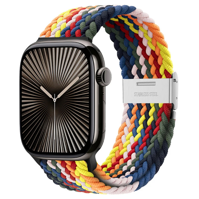 Strap For Apple watch band 46mm 45mm 44mm 49mm 40mm 41mm 42mm Braided loop correa bracelet iWatch series 10 8 9 7 5 se 6 4 Ultra