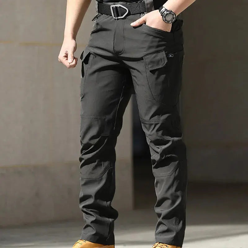 Men Fashion Cargo Pants Solid Color Multi-Pockets Waterproof Trousers Fall Casual Jogger Pants Sweatpants Halalzen UK