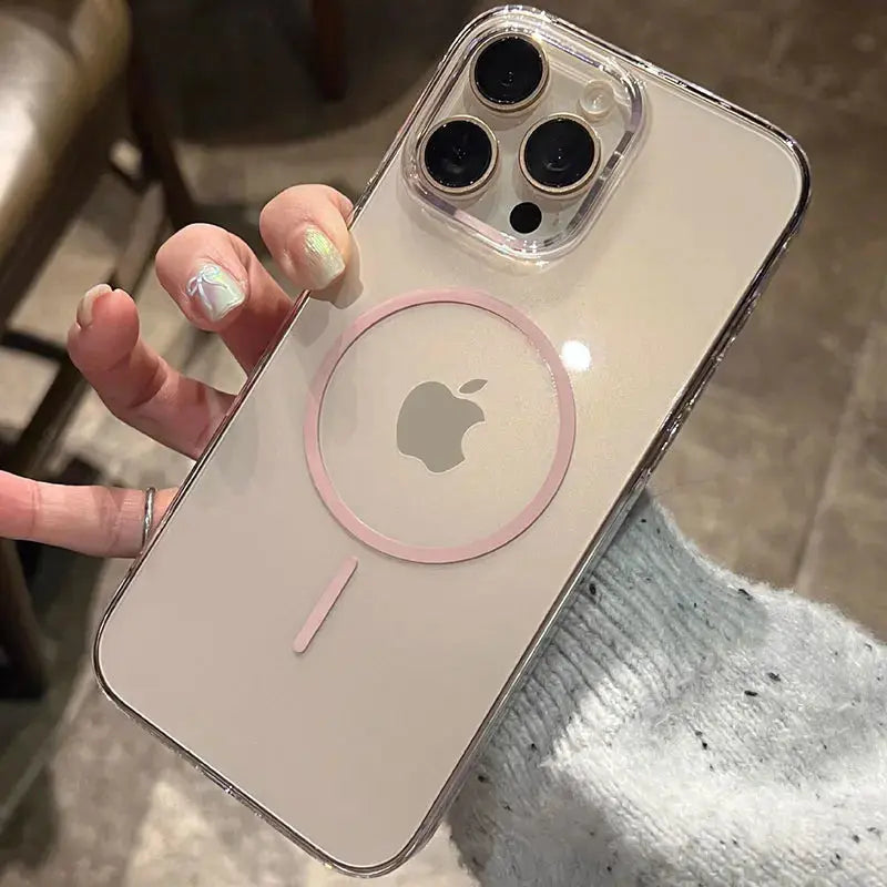 Luxury Magnetic Wireless Charge For Magsafe Case for iPhone 16 15 14 13 12 11 Pro XR XS Max 7 8 Plus Transparent Case Back Cover Halalzen UK