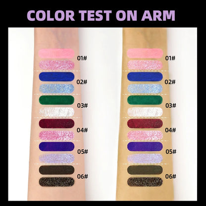 QIBEST 2 In 1 Diamond Glitter Mascara Lasting Colored Mascara Eyelashes Thickening Voluminous Double Ended Waterproof  Mascara