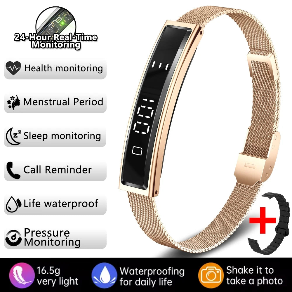 2026 New Fashion Women Smart Bracelet Sport Mode Fitness Tracker Heart Rate Health Monitoring IP68 Waterproof Smart Watch Men