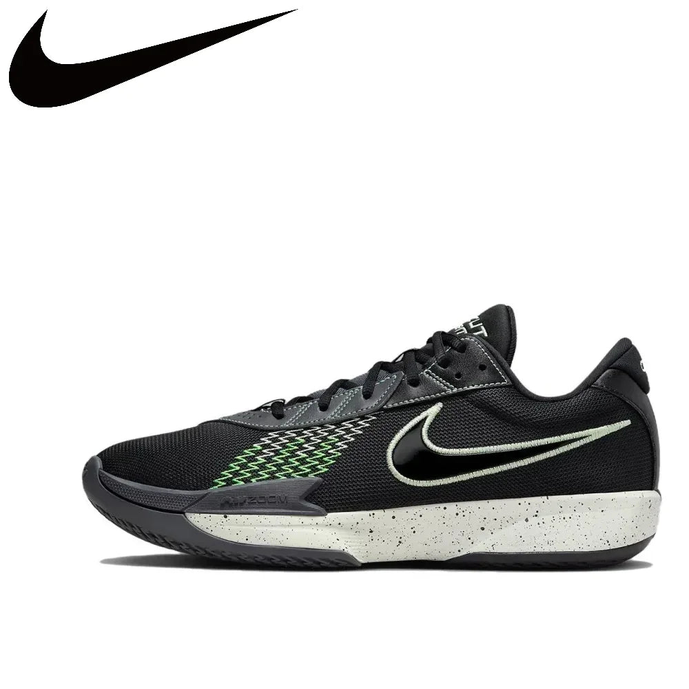 Nike Air Zoom G.T. Cut Academy Men's Low Top Basketball Shoes Comfortable Shock Absorbing Athletic Shoes Gray and White Colorway