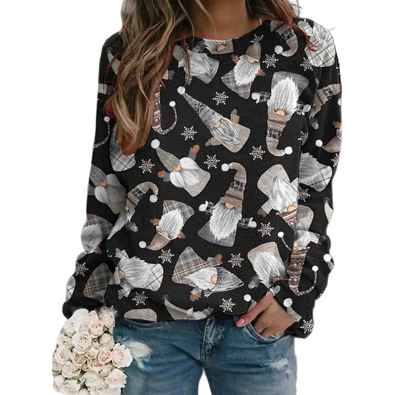 3D Print Women's Sweatshirts Christmas Snowman Sweatshirt Santa Claus Casual Crewneck Hoodie Y2k Street Fashion Pullover Tops