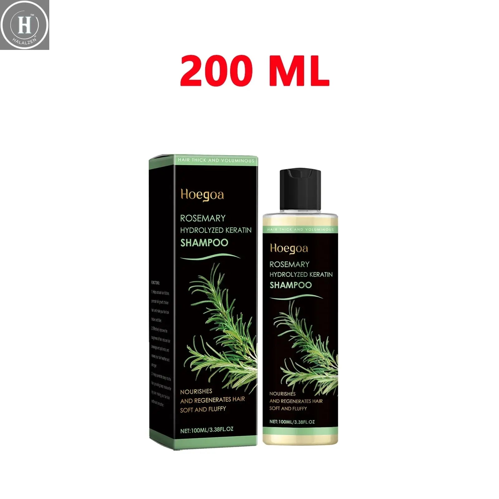 Rosemary Oil Hair Growth Shampoo Organic Thickening for Thinning Hair & Hair Loss Volumizing Natural Shampoo for Men and Women HALALZEN
