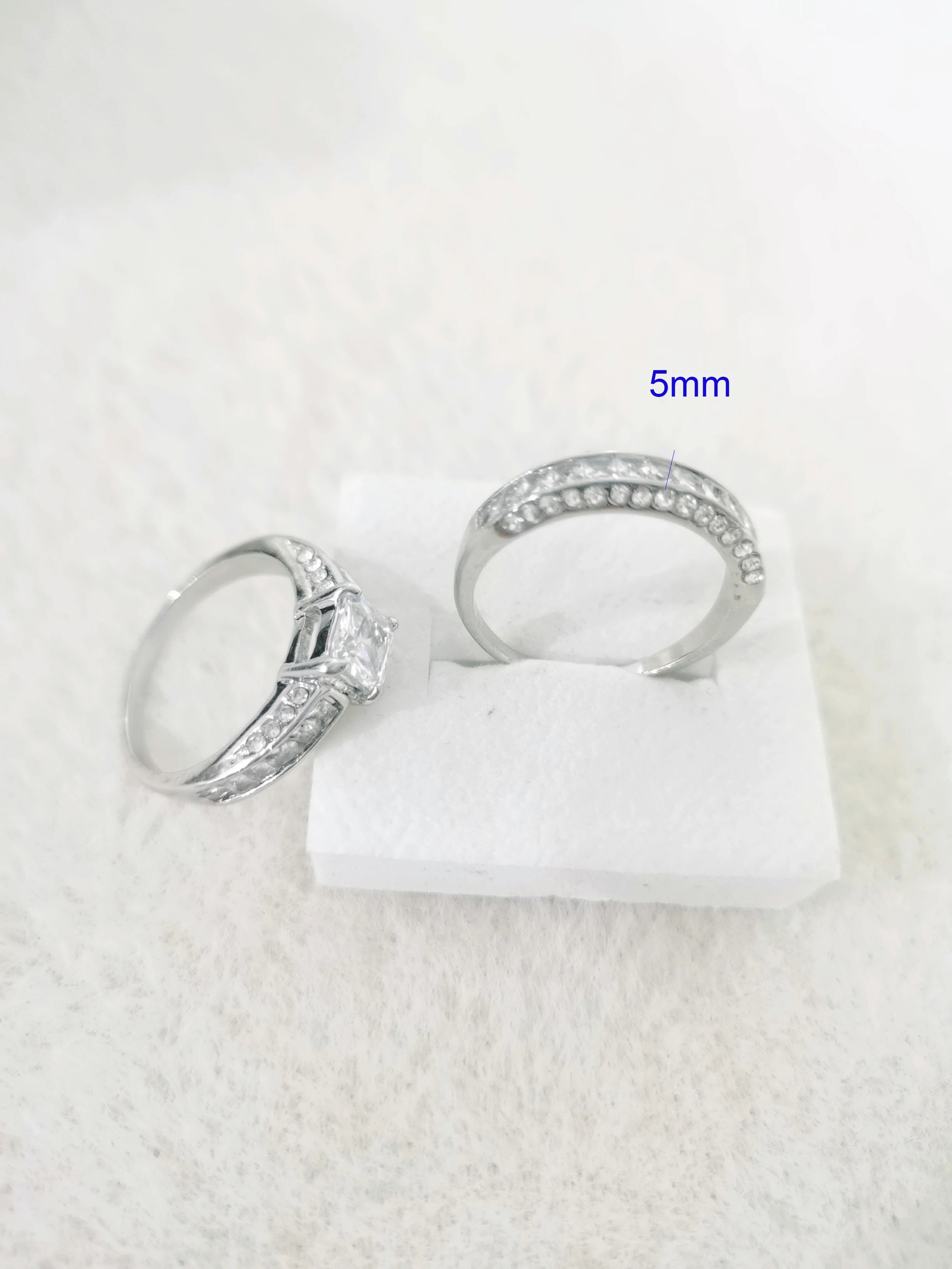 2pcs/set Alliance Engagement Wedding Rings For Women Jewelry Finger Rings, Party Gifts, Wedding Gifts, Birthday Gifts