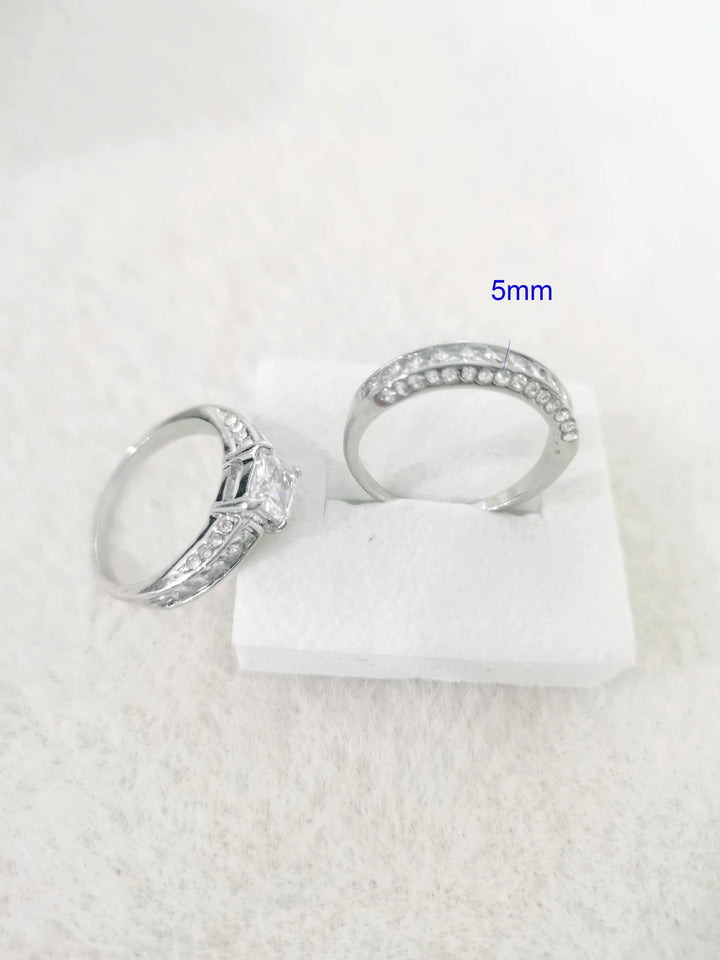 2pcs/set Alliance Engagement Wedding Rings For Women Jewelry Finger Rings, Party Gifts, Wedding Gifts, Birthday Gifts