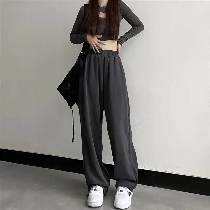 Harajuku Wide Leg Cargo Pants Women Letter Print Punk Streetwear Y2k Pantalones Mujer Korean Fashion Joggers Sweatpants Halalzen UK