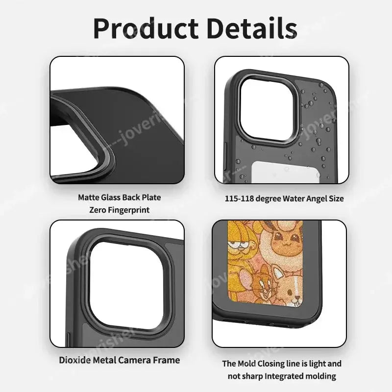 NFC 4 Color Phone Case For iPhone 15 14 13 Pro Max DIY Personalized Custom Cases E ink Screen Phone Cover Protection Cartoon Halalzen UK