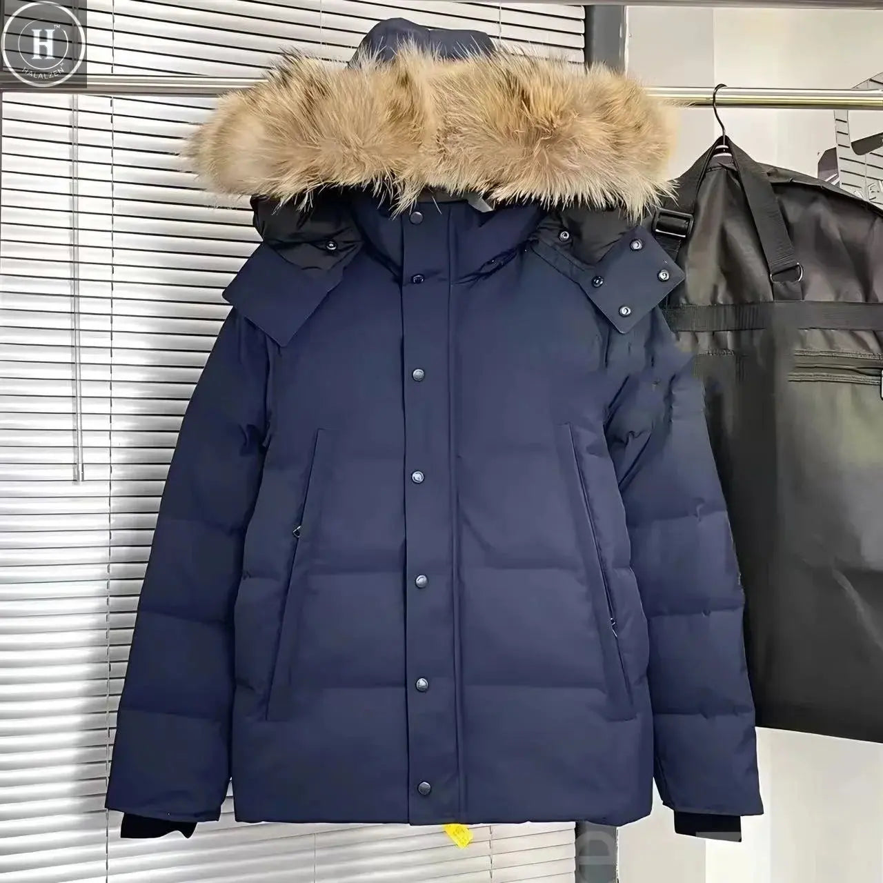 Mens Jacket Designer Puffer Jacket Women Wyndham Wolf Skin Collar Parka Winter Fashion Outdoor Warm Windproof Coat XS-2XL Halalzen UK