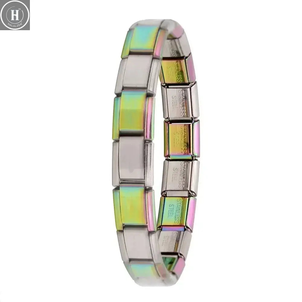 Hapiship New Women's Jewelry 9mm Width Italian Elastic Charm Bracelet Fashion Stainless Steel Bangle ST- HALALZEN