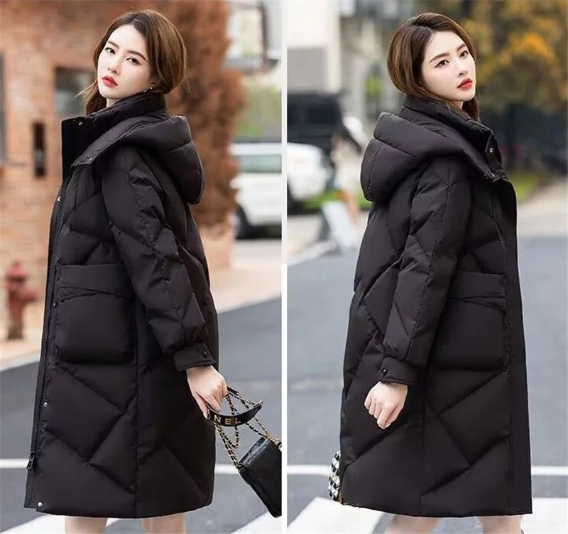 Winter Jacket Women's Parkas Puffer Coat 2023 New Long Down Snow Jackets Female Hooded Waterproof Cotton Padded Parka Outerwear