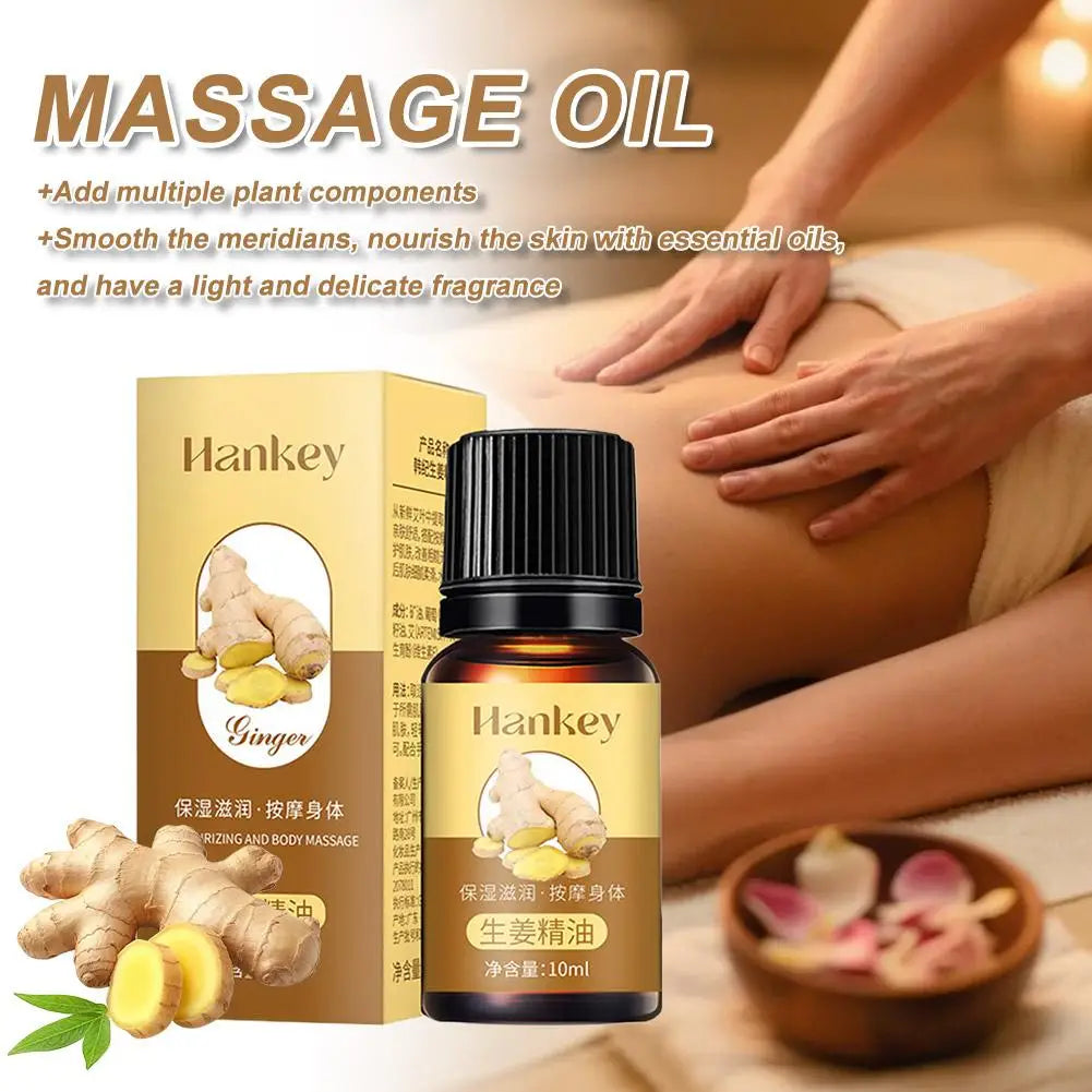 Rose Ginger Mugwort Massage Essential Oil, Scraping And Unblocking Meridian Essential Oil, Body Massage Oil For Body Skin care HALALZEN