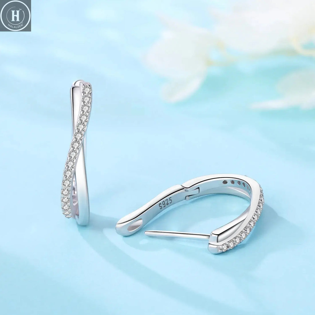 925 Sterling Silver Star Twisted Line Earrings Jewelry Versatile Hoop Earrings For Women Jewelry Fine Birthday Party Gifts HALALZEN