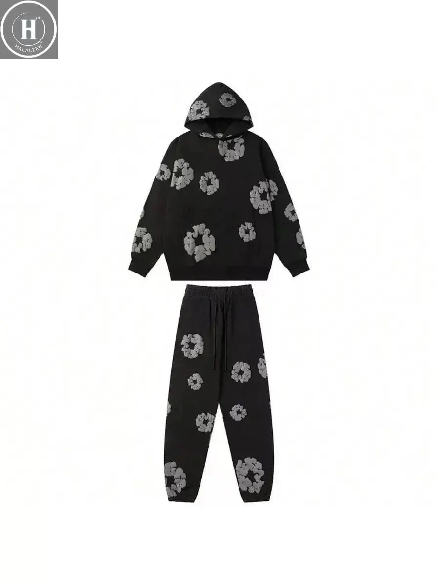 DENIM TEARS brand hot selling new fashionable cotton foam printed hoodie, European and American trendy men's sports suit HALALZEN