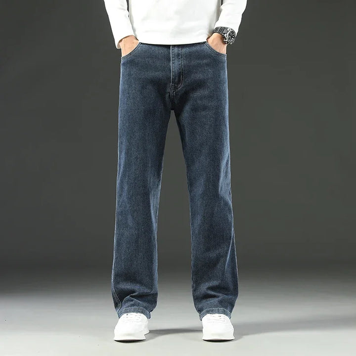2025 New Style Y2 Spring and Autumn Loose Jeans Men's Baggy Straight Wide Leg Business Casual Pants Brand Men's Clothing