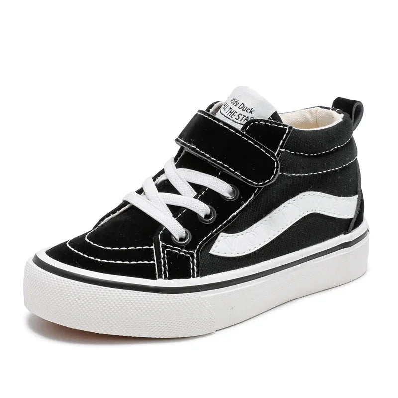 New Shoes for Kids Boys Girls High Top Canvas Shoes Fashion Velcro Casual Board Shoes Kids Soft Sole Anti Slip Sneakers