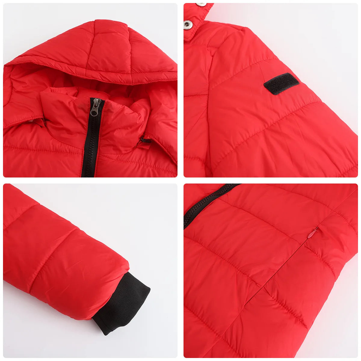 2024 New Waterproof Overcoat Women's Removable Cap Long-sleeved Parkas Winter Warm Jacket Female Red Yellow Gray Dark Blue Coats