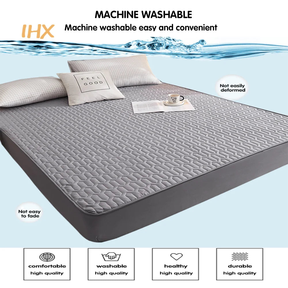 Waterproof Thicken Mattress Pad Protector Skin-Friendly Durable Fitted Sheet Bed Cover Latex Mat Cover 150x200 180x200 160x200