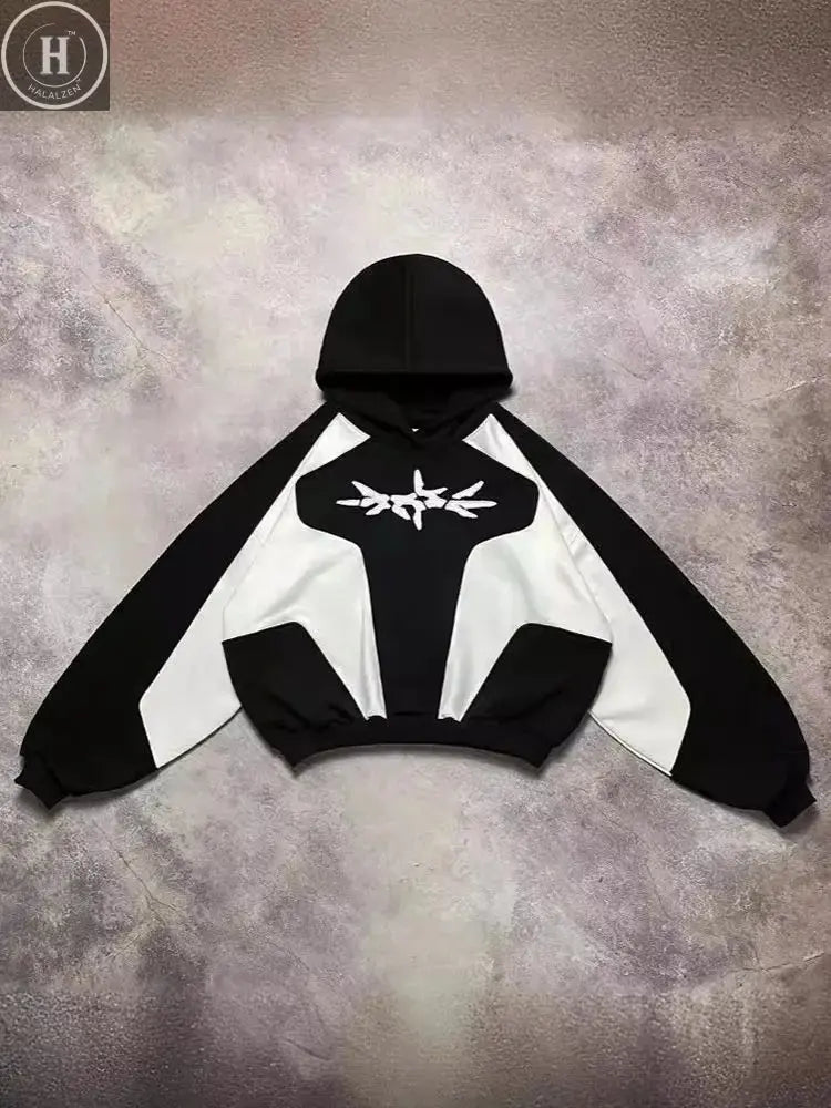 2025 Pullovers Embroidery Stitching Harajuku 3D Printing Goth Men's and Women's Loose Sweatshirts Hoodies Europe and America Y2k HALALZEN