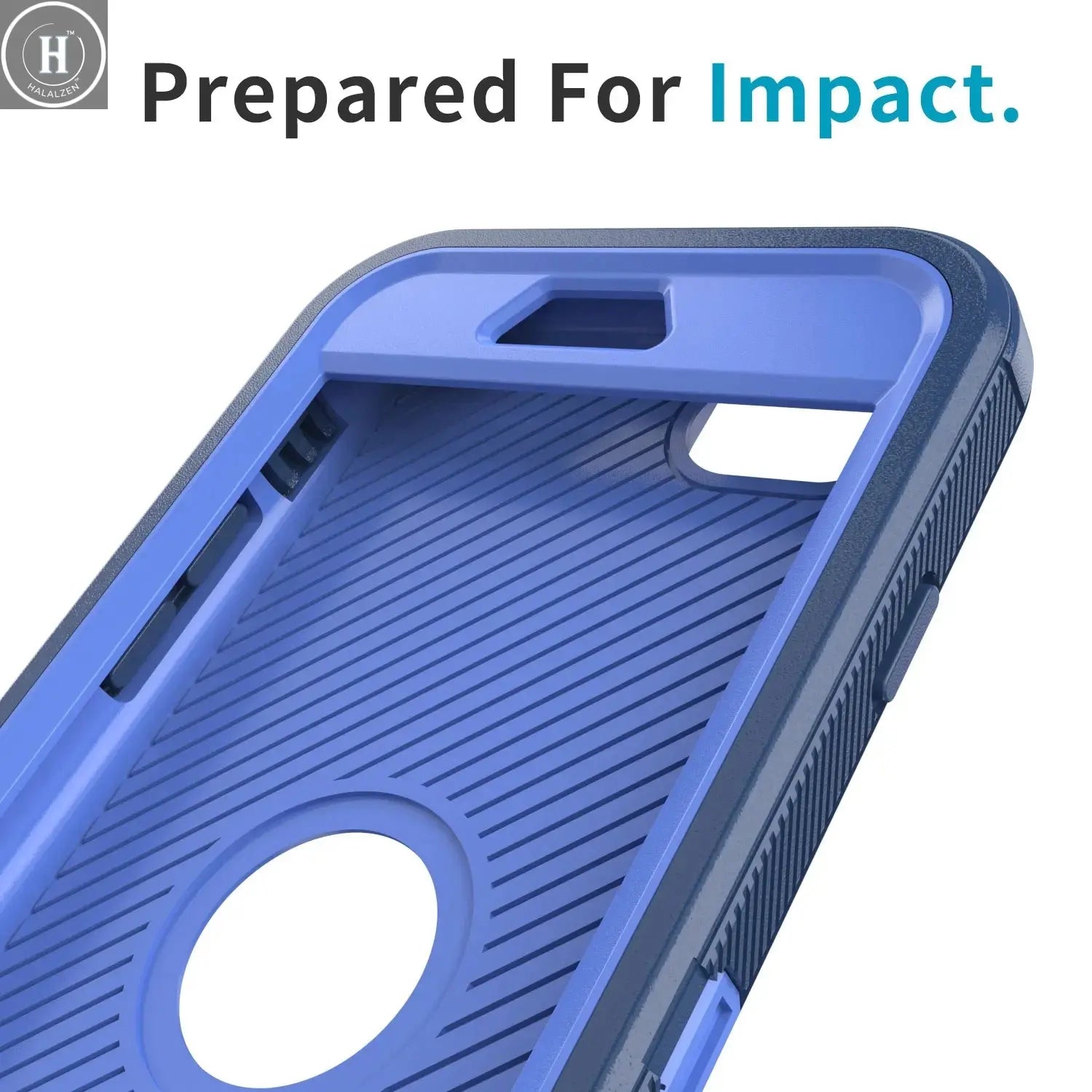 Blue Phone Case For iPhone SE 3rd (2022) For iPhone SE 2nd (2020) Heavy Duty Shockproof Rugged 3-Layers Hard Cover Halalzen UK