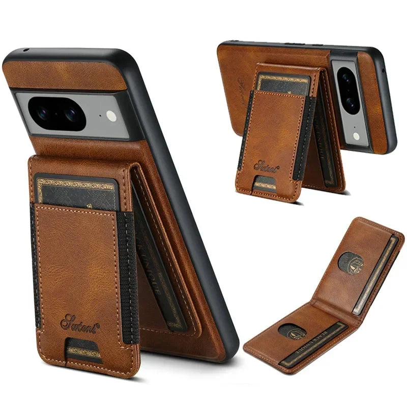 Luxury Magsafe Magnetic Wallet Leather Phone Case For Google Pixel 10 9 Pro XL Pixel 8 7 6 Pro 6A 7A 8APocket Card Holder Cover